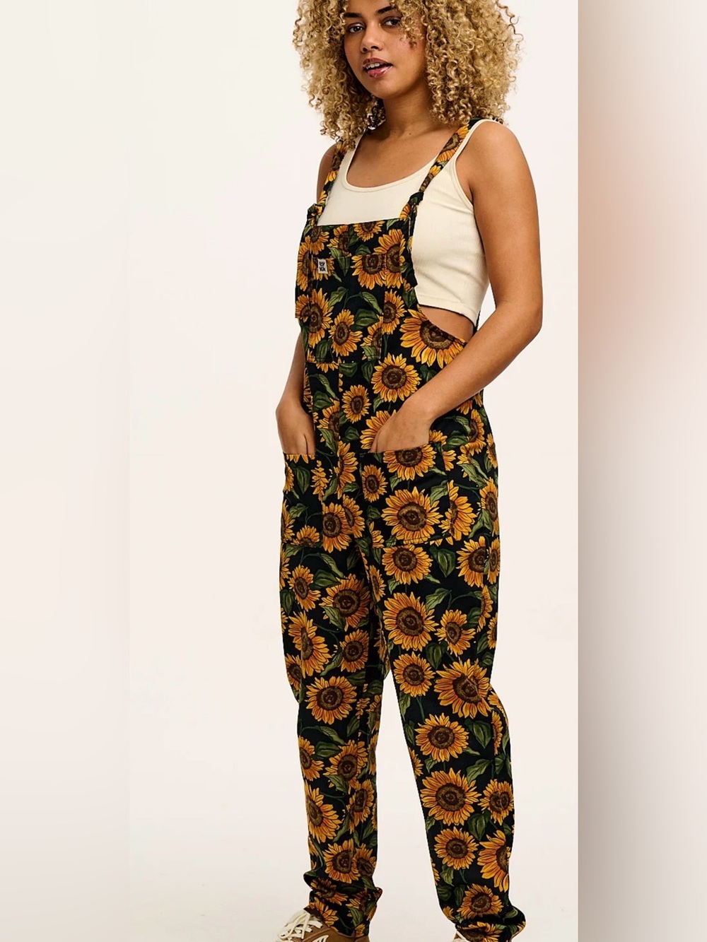 Lucy & Yak Original - Cotton Dungarees in Sunflower Print Size 4